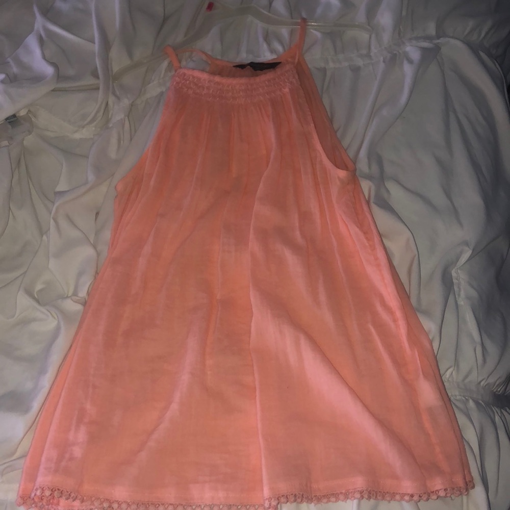 Peach flowy tank